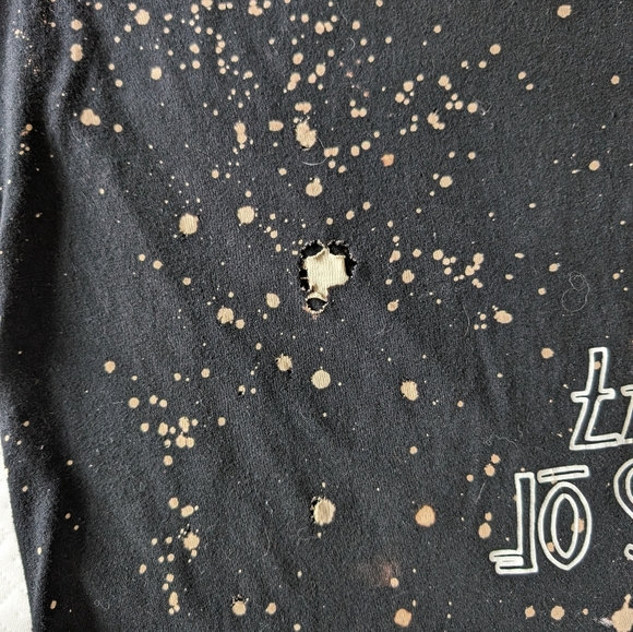 Led Zeppelin Band Tour 1977 Black Destroyed paint splatter t-shirt, size XL - Picture 8 of 10